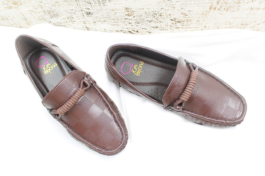 Boys brown sleek loafer by Ket kids