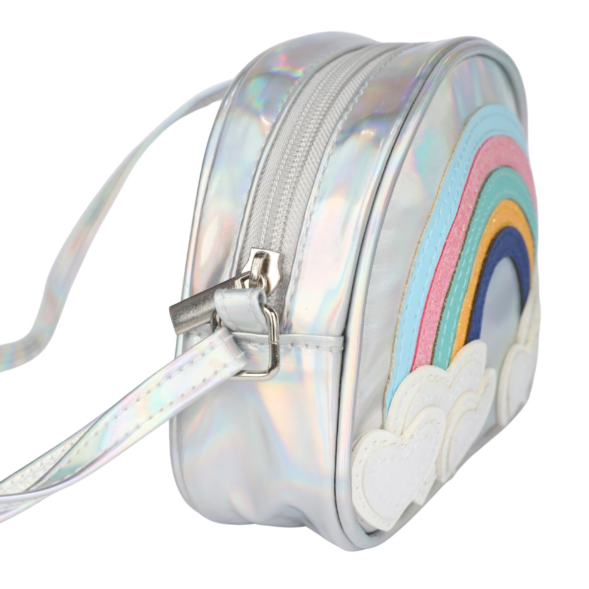 SILVER RAIBOW SLING BAG FOR GIRLS- SILVER