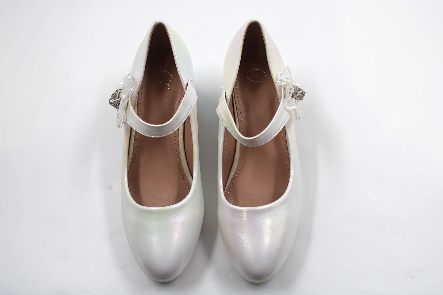 Girls white chic heel by Ket kids