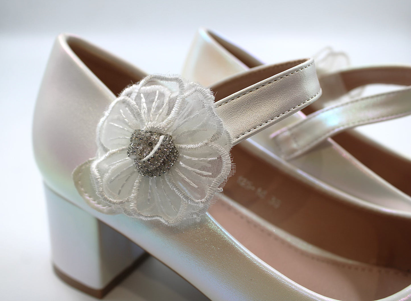 Girls white chic heel by Ket kids