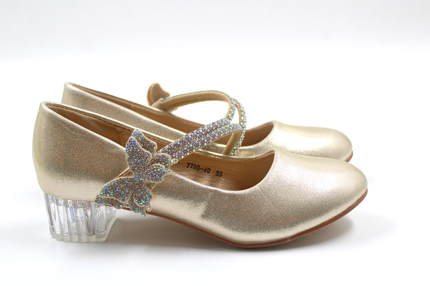 Girls golden elegant heel by Ket kids