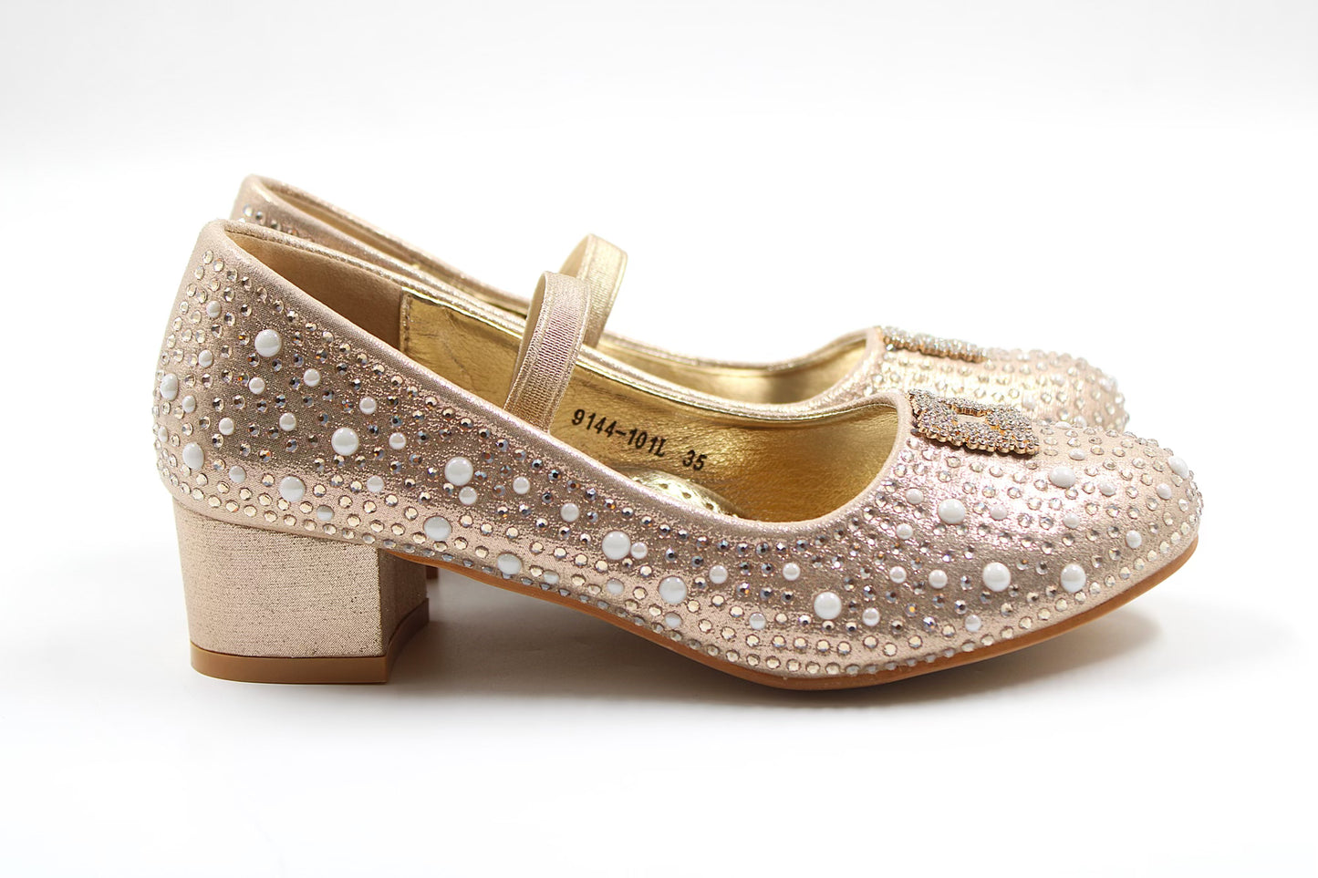 Girls golden festive heel by Ket kids