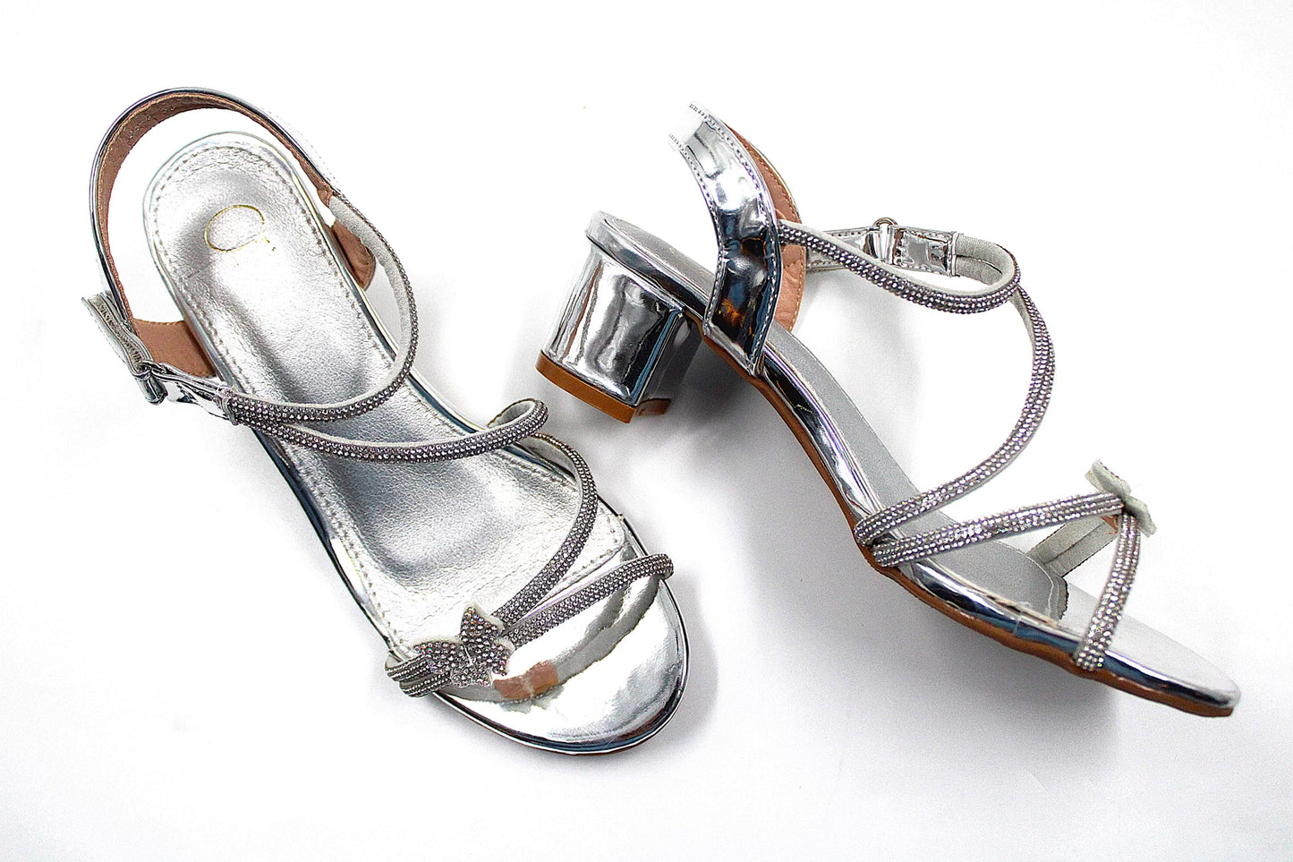 Girls silver glitter heel by Ket kids