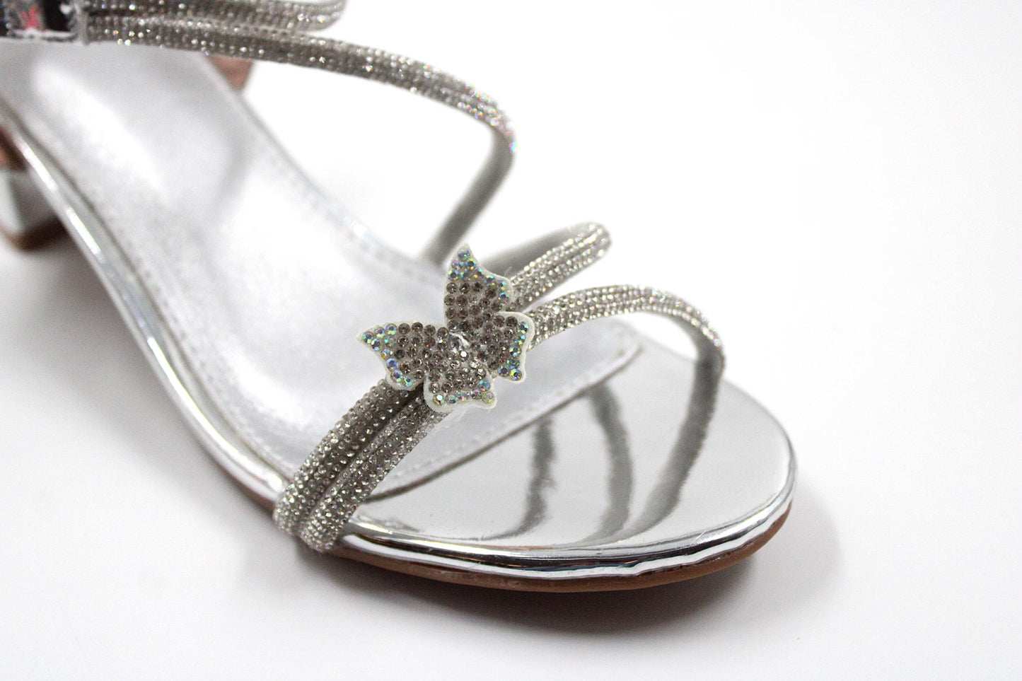 Girls silver glitter heel by Ket kids