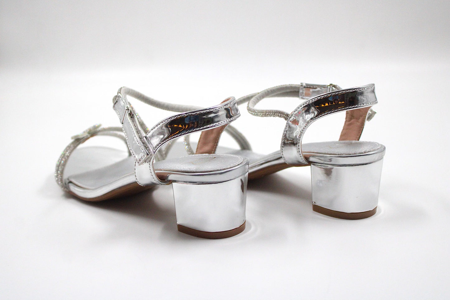 Girls silver glitter heel by Ket kids