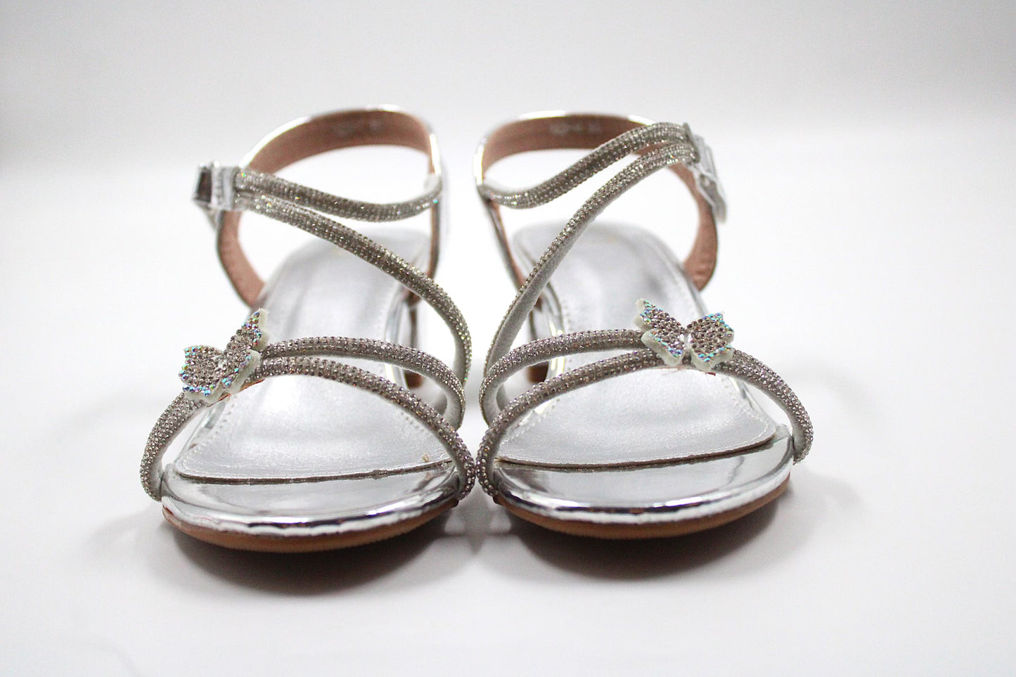 Girls silver glitter heel by Ket kids