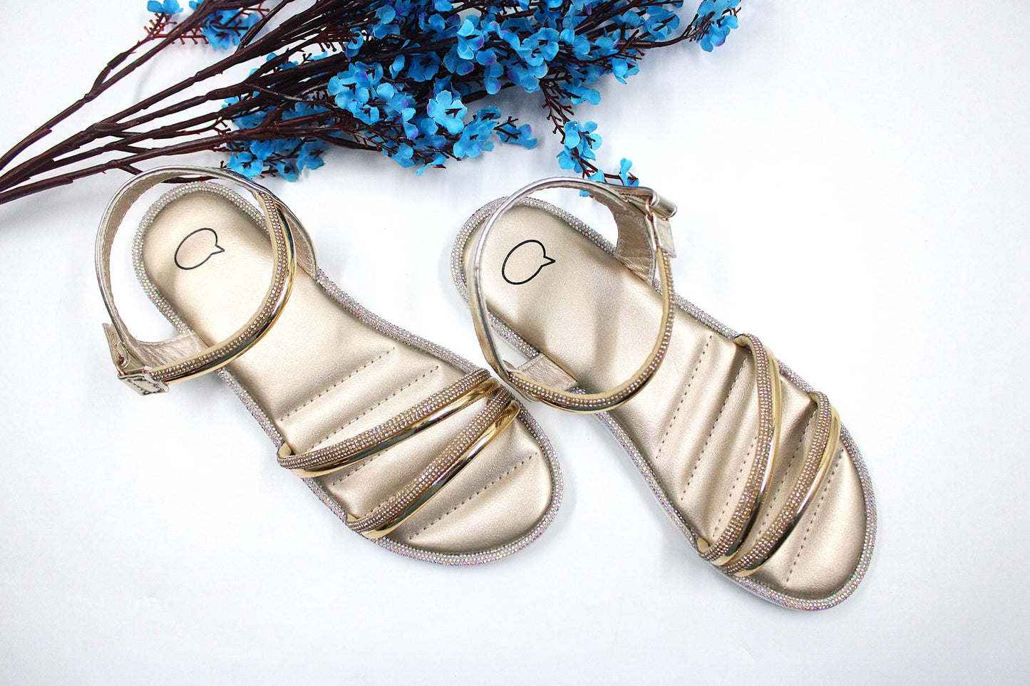Girl partywear golden sandal by Ket kids