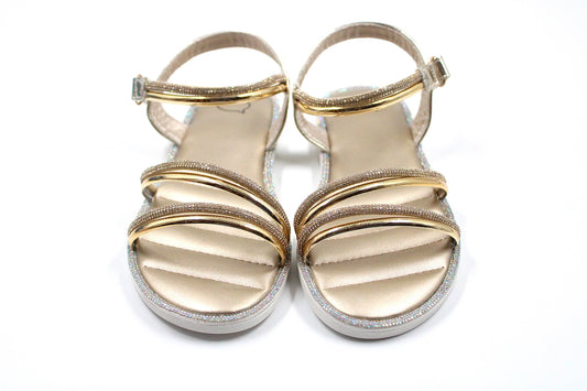 Girl partywear golden sandal by Ket kids
