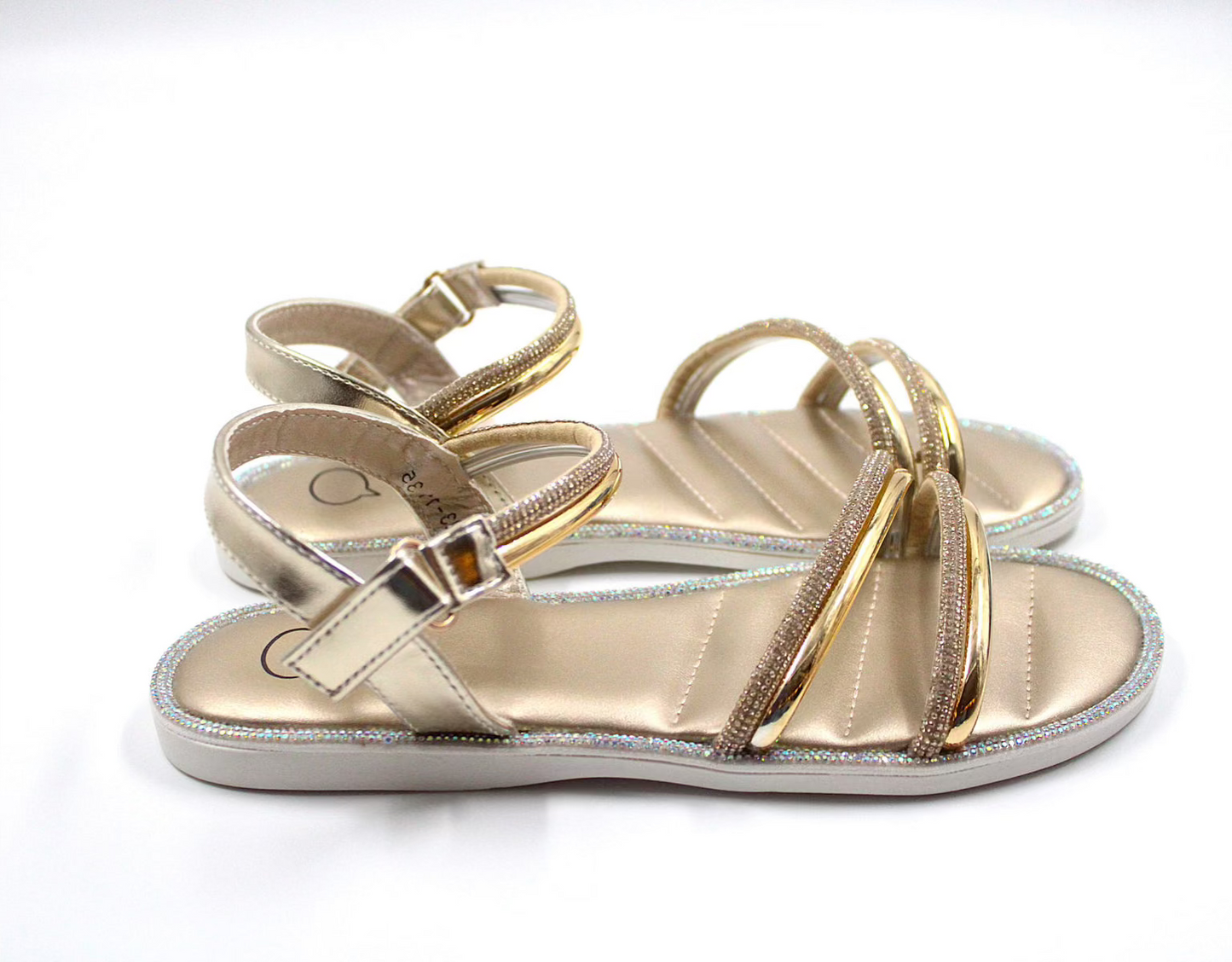 Girl partywear golden sandal by Ket kids