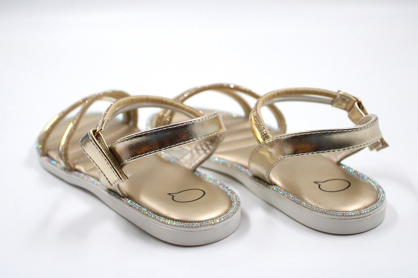 Girl partywear golden sandal by Ket kids