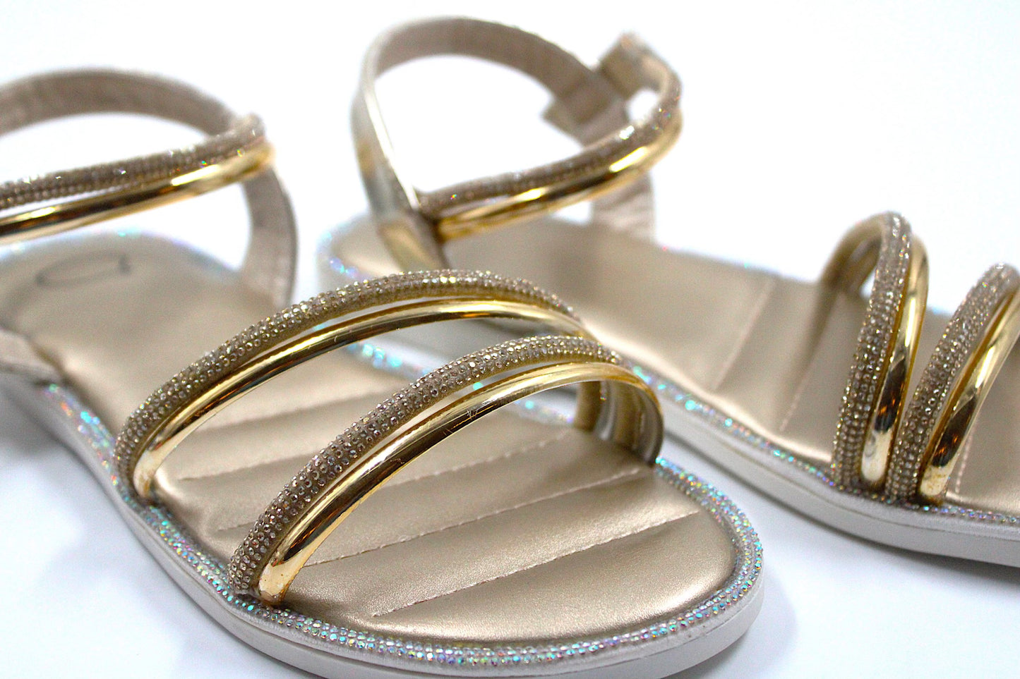 Girl partywear golden sandal by Ket kids