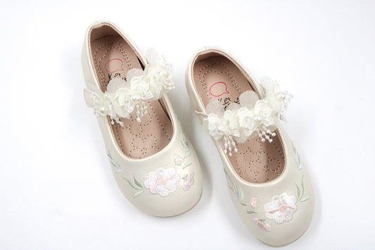 Girl white floral ballerina by Ket kids