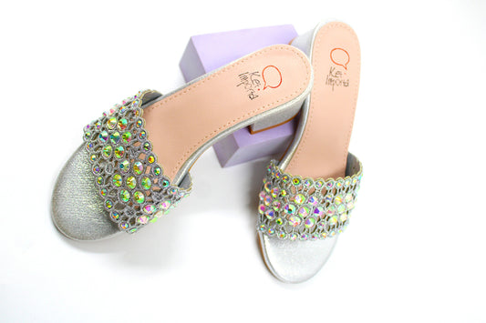 Girl silver heel sliders by ket kids