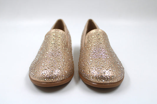 Girls golden sparkly slip on loafers by ket kids