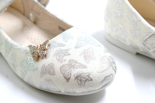 Girls white butterfly ballerina by ket kids