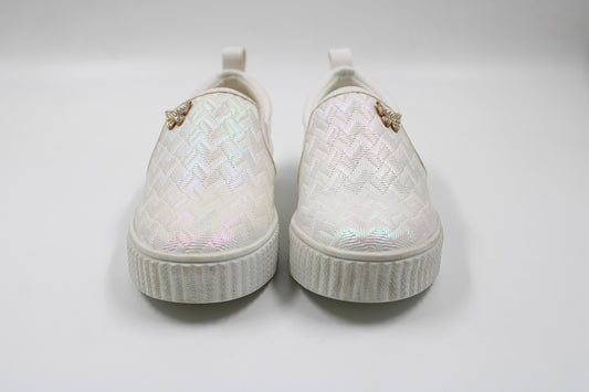 girls white butterly sneaker by ket kids