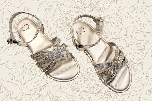 Girl gold luxurious sandal by Ket kids