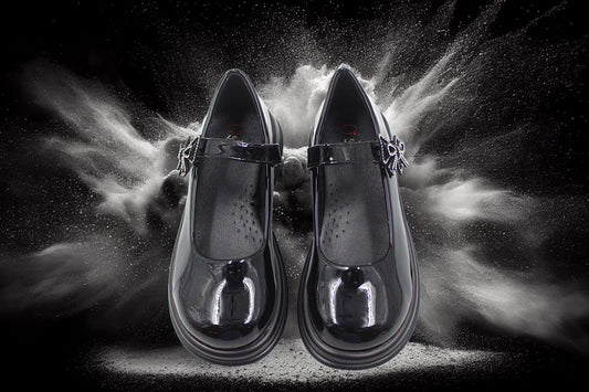 Girls black vibrant loafer by Ket kids