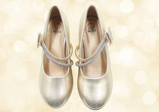 Girls golden elegant heel by Ket kids