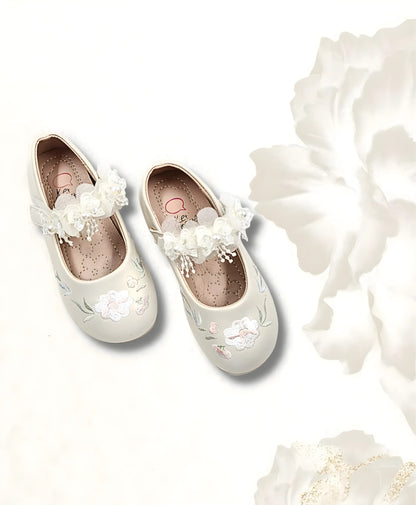 Girl white floral ballerina by Ket kids