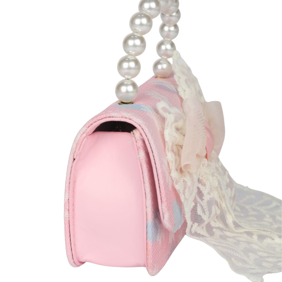 Hand and Sling Bow bag - Light Pink