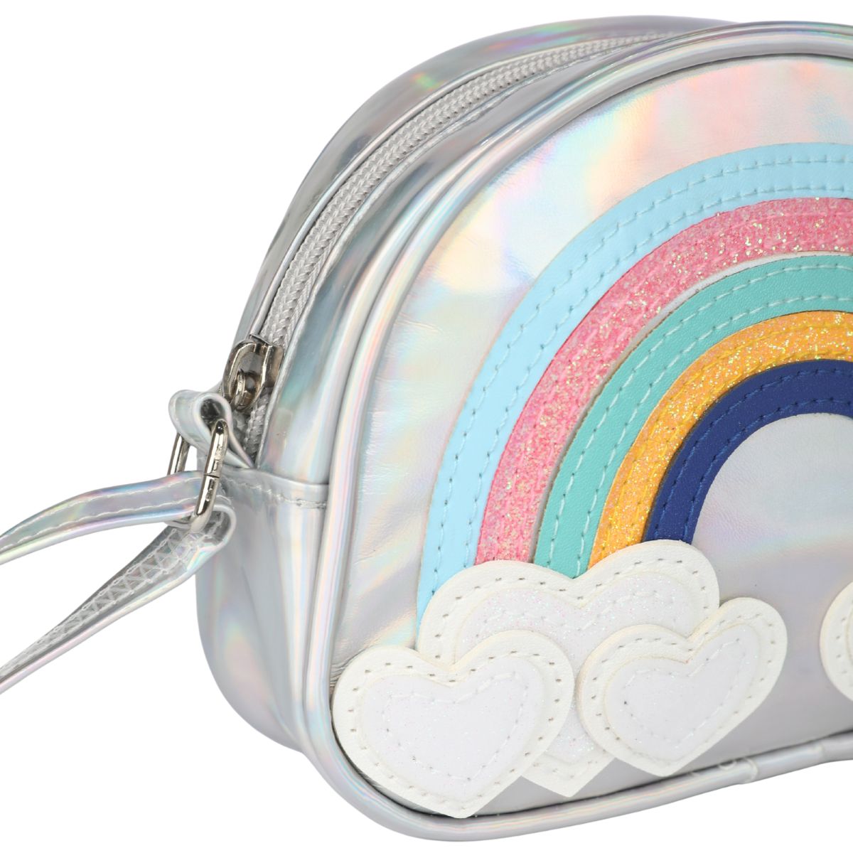 SILVER RAIBOW SLING BAG FOR GIRLS- SILVER
