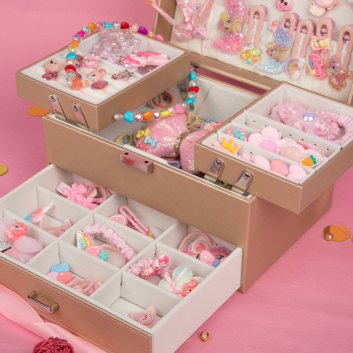 Crown Jewel Box with accessories - pink paradise