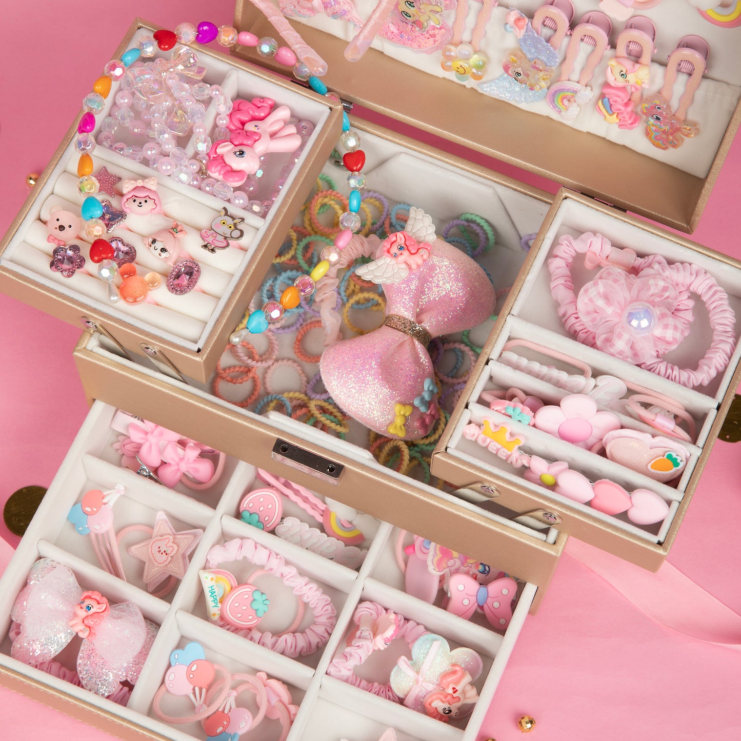 Crown Jewel Box with accessories - pink paradise