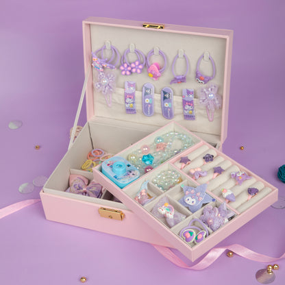 royal princesses treasure box with purple accessories - purple