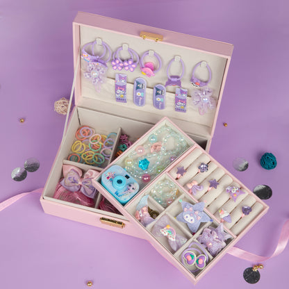 royal princesses treasure box with purple accessories - purple