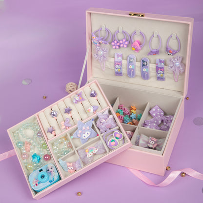 royal princesses treasure box with purple accessories - purple