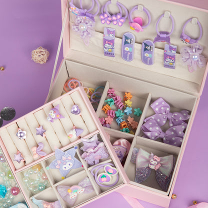 royal princesses treasure box with purple accessories - purple