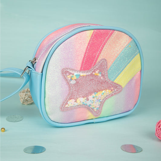 STAR SIDE SLING GIRLS BAG - BLUE