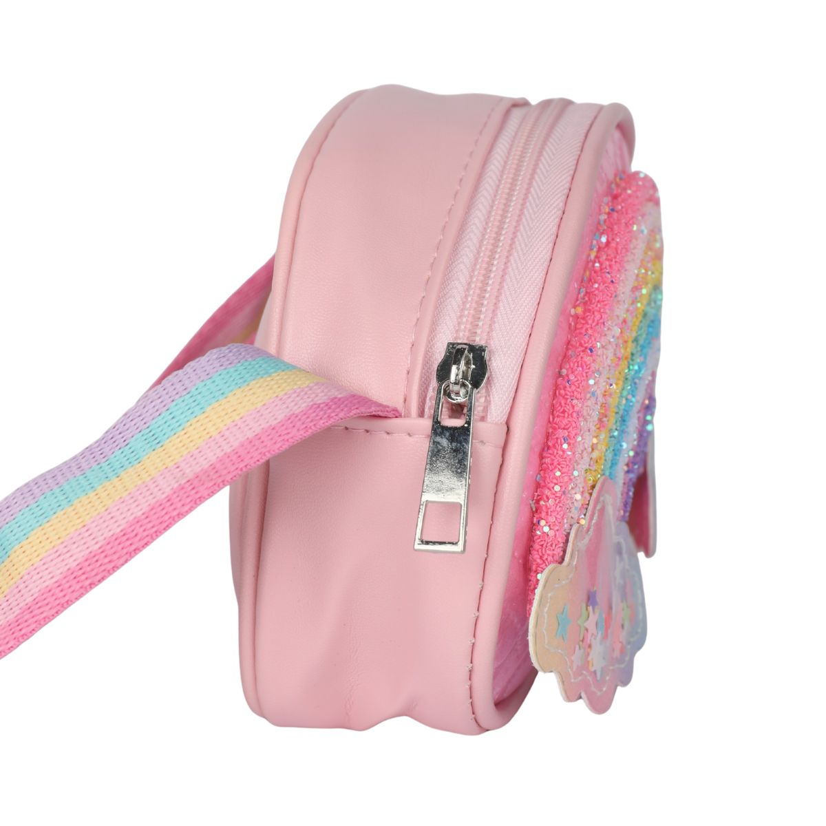 MAGICAL GLITTER  RAINBOW SLING BAG - PINK