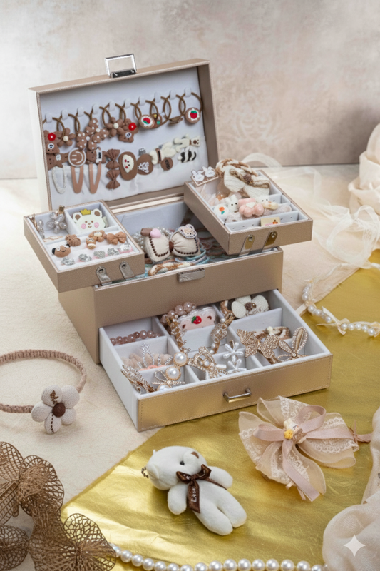 Crown Jewel Box with accessories - chocolate