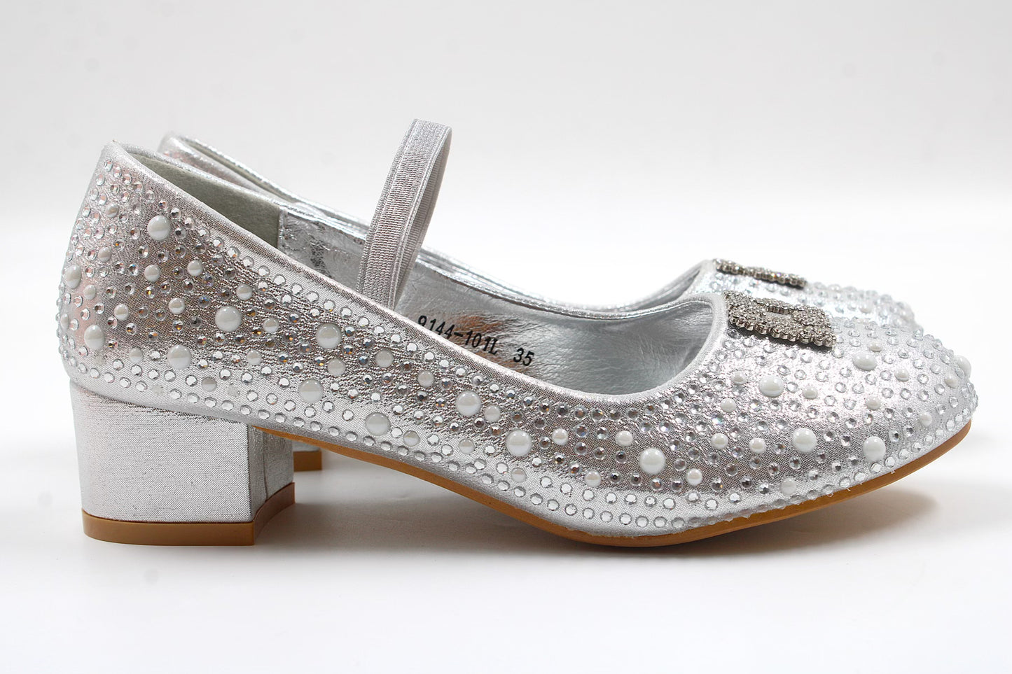 Girls silver festive heel by Ket kids