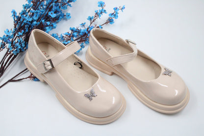 Girls beige chic loafer by Ket kids