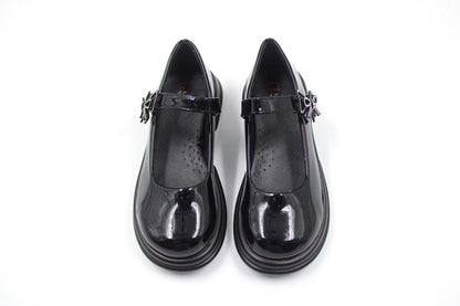 Girls black vibrant loafer by Ket kids