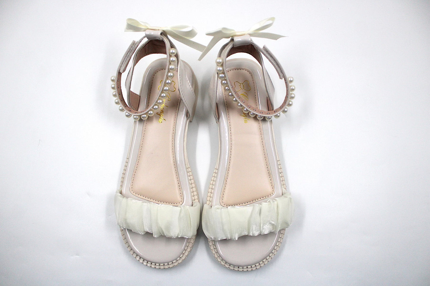 Girls white glamorous sandal by Ket kids