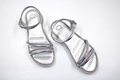 Girl partywear silver sandal by Ket kids