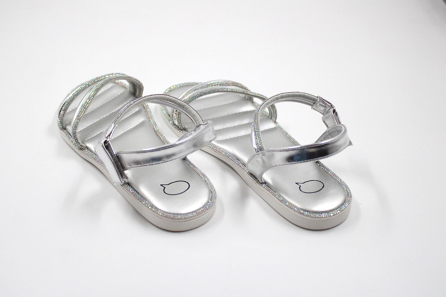 Girl partywear silver sandal by Ket kids