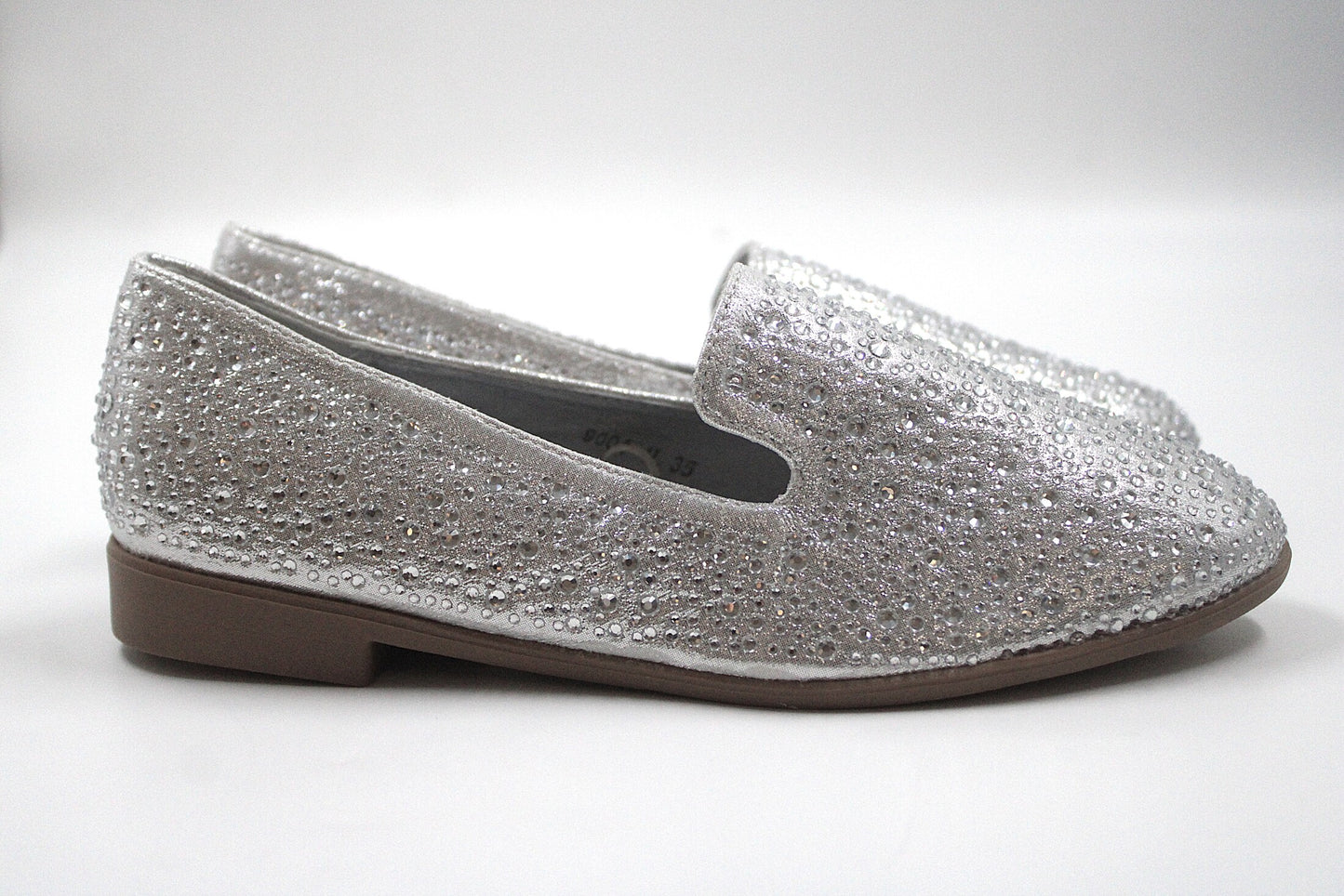 Girls silver sparkly slip on loafers by ket kids