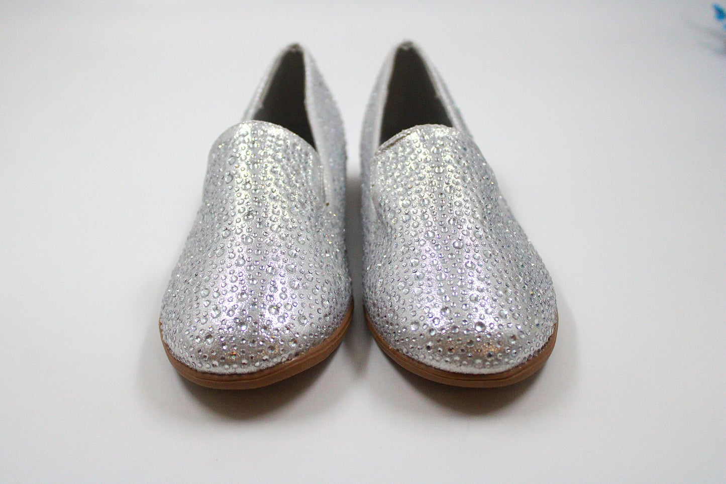 Girls silver sparkly slip on loafers by ket kids