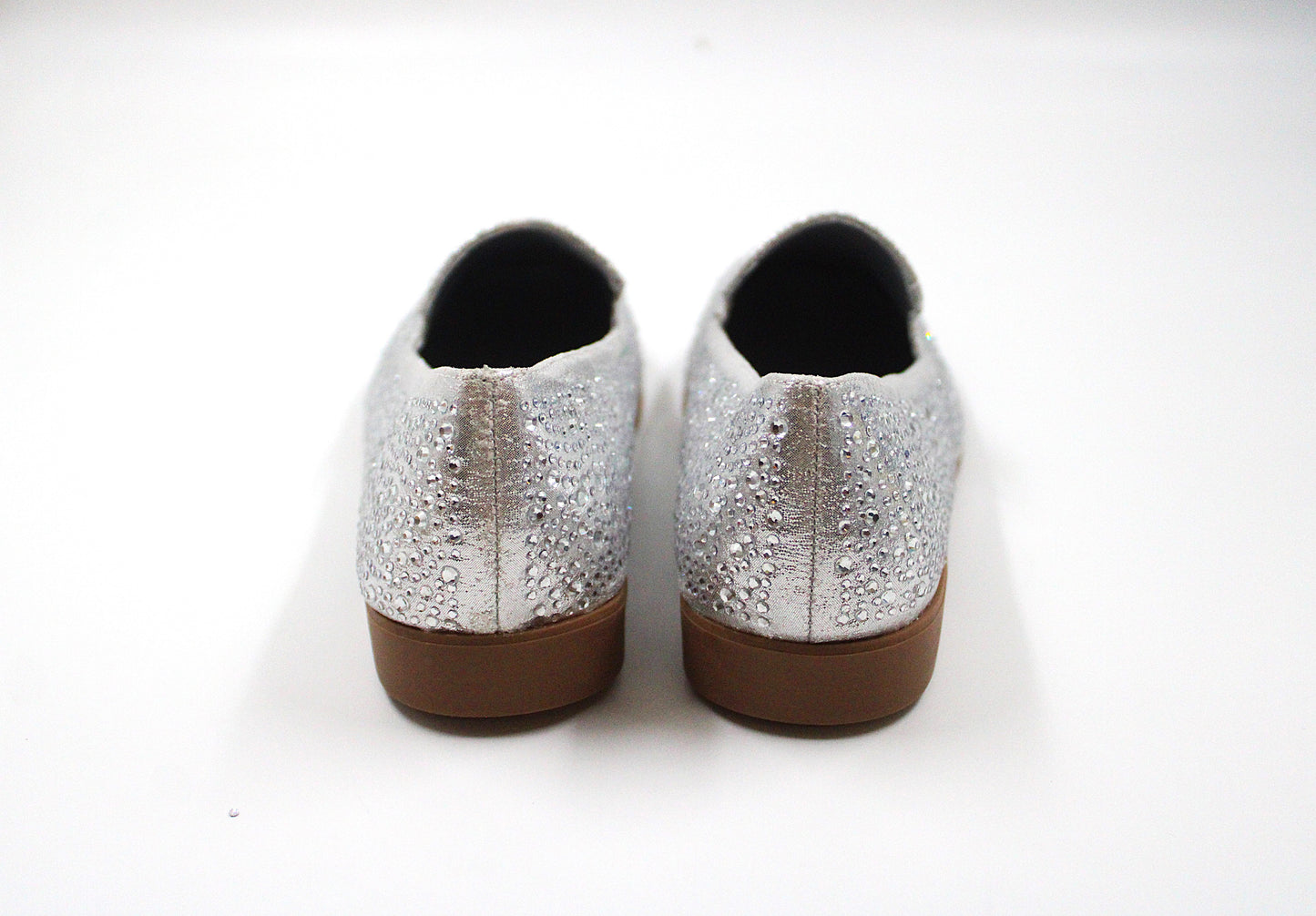 Girls silver sparkly slip on loafers by ket kids
