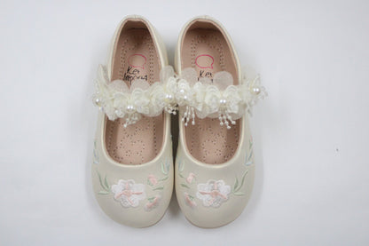Girl white floral ballerina by Ket kids