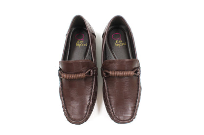 Boys brown sleek loafer by Ket kids
