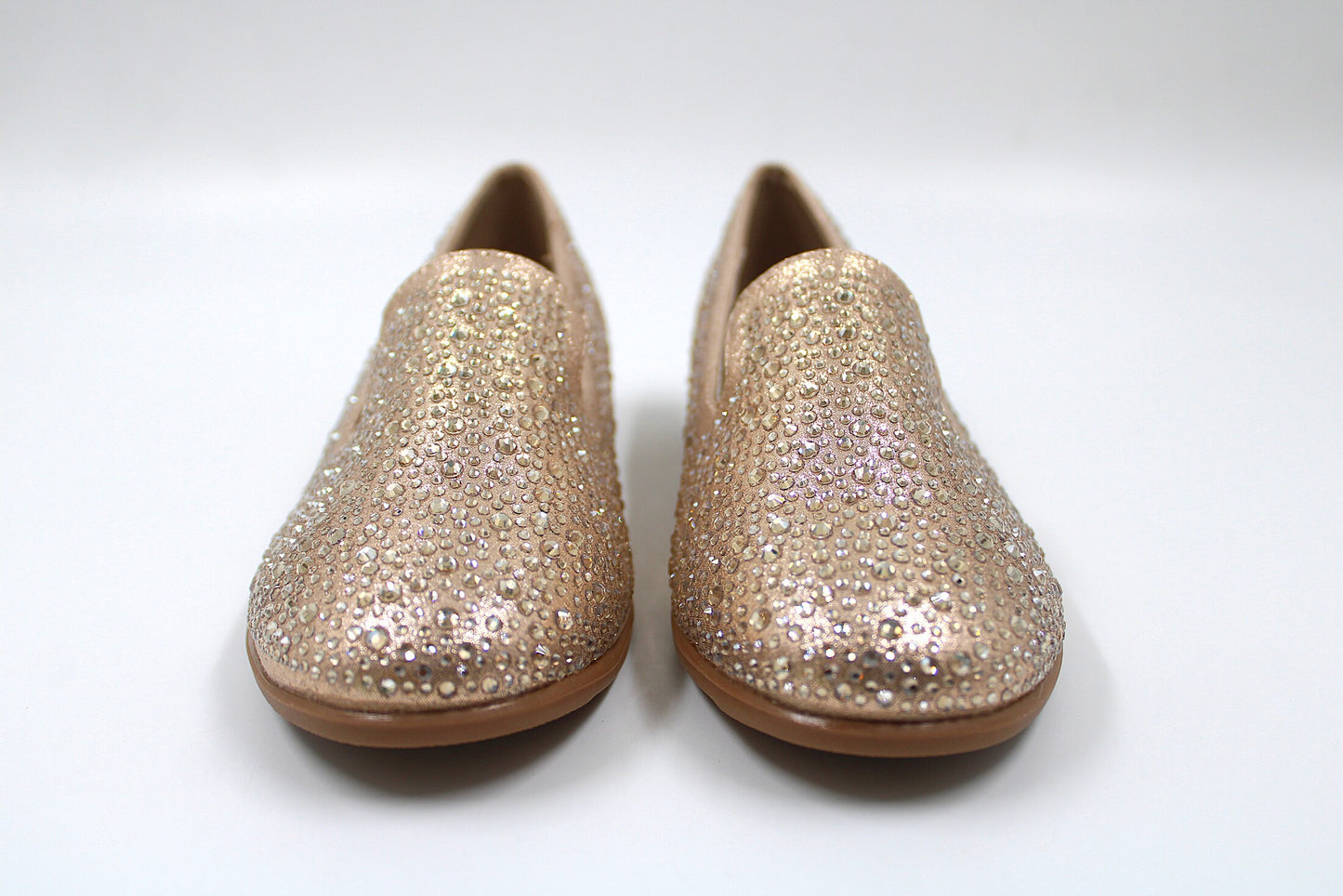 Girls golden sparkly slip on loafers by ket kids