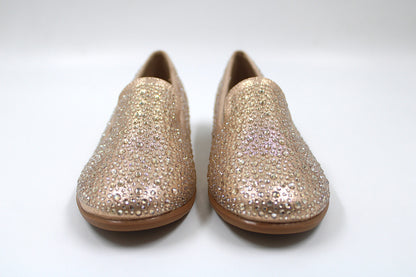Girls golden sparkly slip on loafers by ket kids