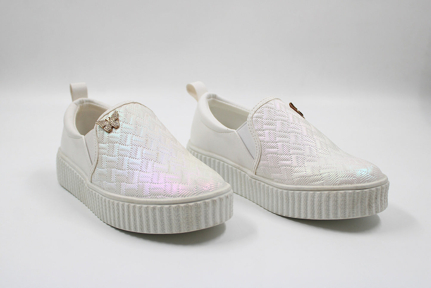 girls white butterly sneaker by ket kids