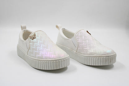 girls white butterly sneaker by ket kids
